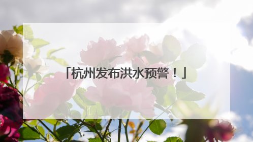 杭州发布洪水预警！