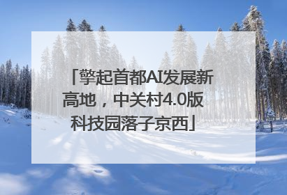 擎起首都AI发展新高地，中关村4.0版科技园落子京西