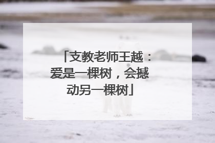 支教老师王越：爱是一棵树，会撼动另一棵树