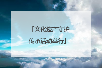 文化遗产守护传承活动举行