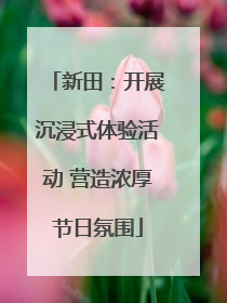 新田：开展沉浸式体验活动 营造浓厚节日氛围