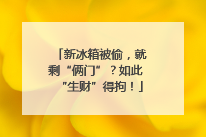 新冰箱被偷，就剩“俩门”？如此“生财”得拘！