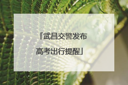 武昌交警发布高考出行提醒