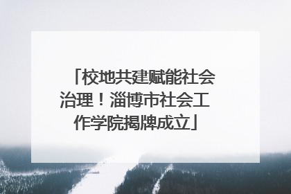 校地共建赋能社会治理！淄博市社会工作学院揭牌成立