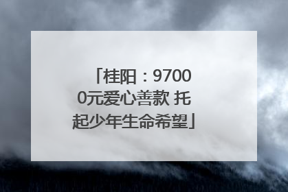 桂阳：97000元爱心善款 托起少年生命希望