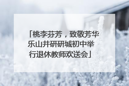 桃李芬芳，致敬芳华 乐山井研研城初中举行退休教师欢送会