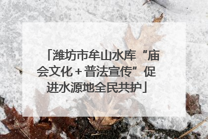 潍坊市牟山水库“庙会文化＋普法宣传”促进水源地全民共护