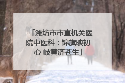 潍坊市市直机关医院中医科：锦旗映初心 岐黄济苍生