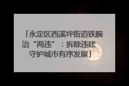 永定区西溪坪街道铁腕治“两违”：拆除违建 守护城市有序发展