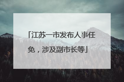 江苏一市发布人事任免，涉及副市长等