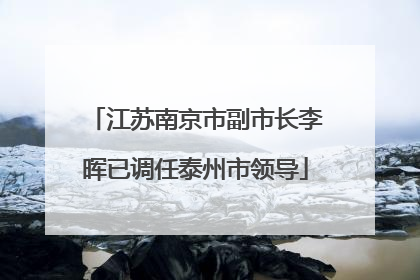 江苏南京市副市长李晖已调任泰州市领导