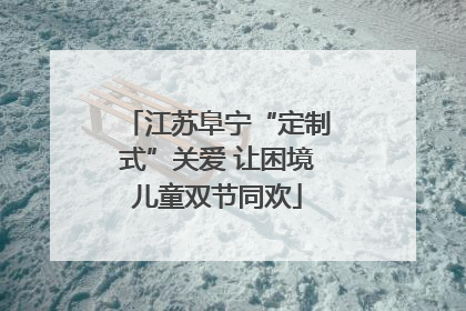 江苏阜宁“定制式”关爱 让困境儿童双节同欢