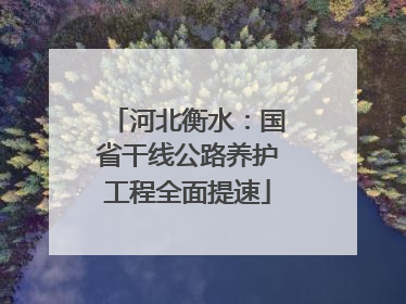 河北衡水：国省干线公路养护工程全面提速