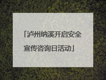 泸州纳溪开启安全宣传咨询日活动
