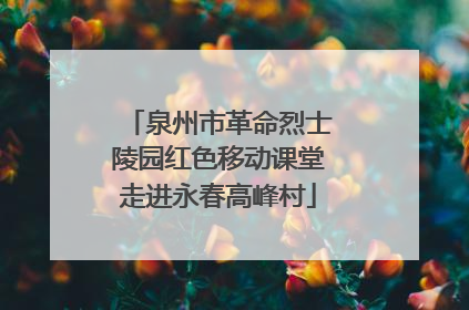 泉州市革命烈士陵园红色移动课堂走进永春高峰村