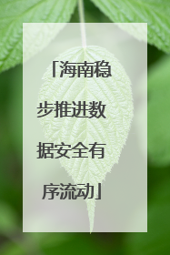 海南稳步推进数据安全有序流动