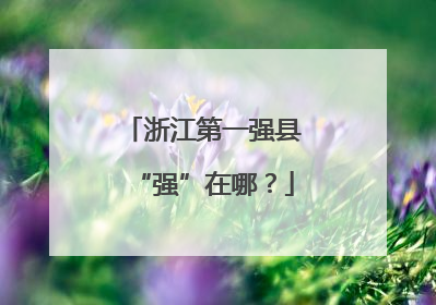 浙江第一强县“强”在哪？