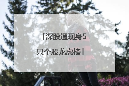 深股通现身5只个股龙虎榜