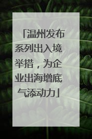 温州发布系列出入境举措，为企业出海增底气添动力