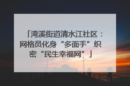湾溪街道清水江社区：网格员化身“多面手”织密“民生幸福网”