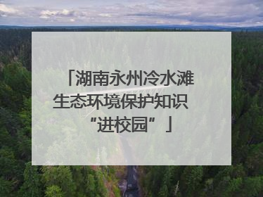 湖南永州冷水滩生态环境保护知识“进校园”