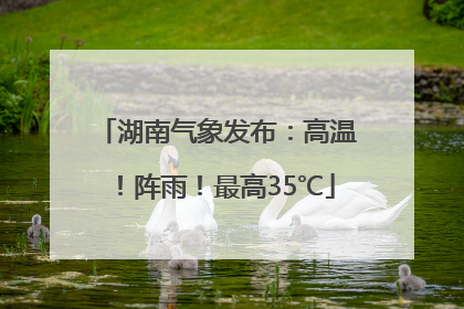 湖南气象发布：高温！阵雨！最高35℃