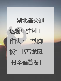 湖北省交通运输厅驻村工作队：“铁脚板”书写龙凤村幸福答卷