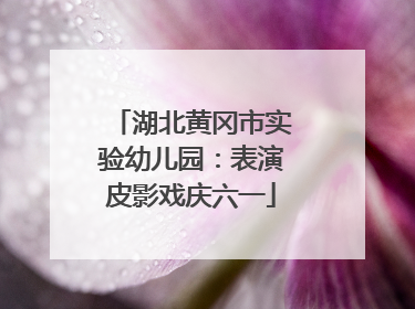 湖北黄冈市实验幼儿园：表演皮影戏庆六一