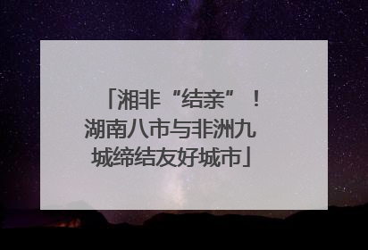 湘非“结亲”！湖南八市与非洲九城缔结友好城市