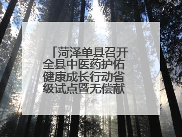 菏泽单县召开全县中医药护佑健康成长行动省级试点暨无偿献血工作会议