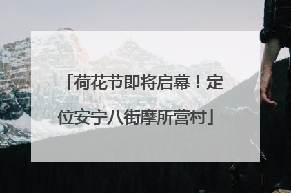 荷花节即将启幕！定位安宁八街摩所营村