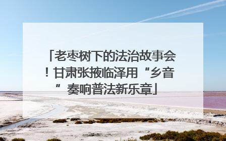 老枣树下的法治故事会！甘肃张掖临泽用“乡音”奏响普法新乐章