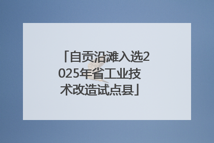 自贡沿滩入选2025年省工业技术改造试点县