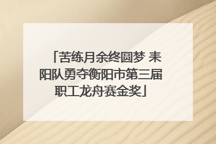 苦练月余终圆梦 耒阳队勇夺衡阳市第三届职工龙舟赛金奖