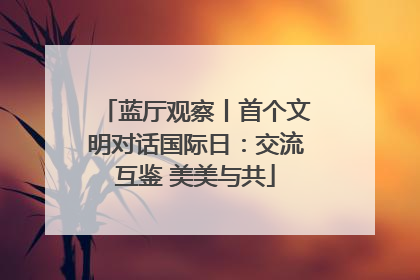 蓝厅观察丨首个文明对话国际日：交流互鉴 美美与共