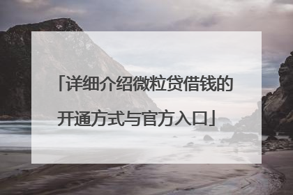 详细介绍微粒贷借钱的开通方式与官方入口