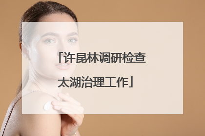 许昆林调研检查太湖治理工作