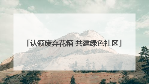 认领废弃花箱 共建绿色社区