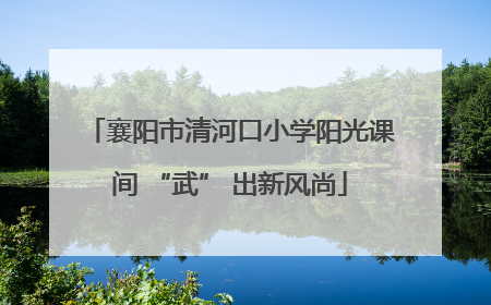 襄阳市清河口小学阳光课间 “武” 出新风尚