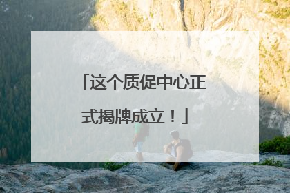 这个质促中心正式揭牌成立！