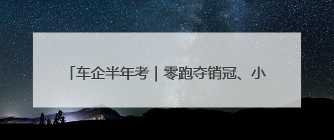 车企半年考｜零跑夺销冠、小米愁产能，新造车“洗牌”