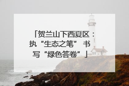 贺兰山下西夏区：执“生态之笔” 书写“绿色答卷”