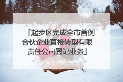 起步区完成全市首例合伙企业直接转型有限责任公司登记业务