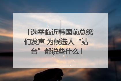 选举临近韩国前总统们发声 为候选人“站台”都说些什么