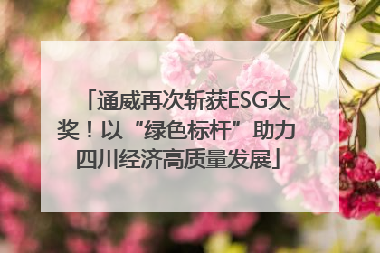 通威再次斩获ESG大奖！以“绿色标杆”助力四川经济高质量发展