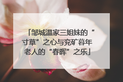 邹城温家三姐妹的“寸草”之心与兖矿暮年老人的“春晖”之乐