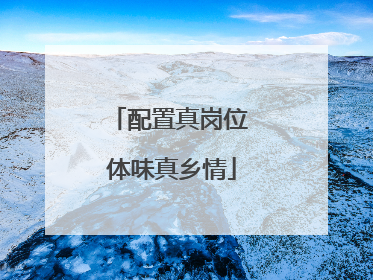 配置真岗位 体味真乡情
