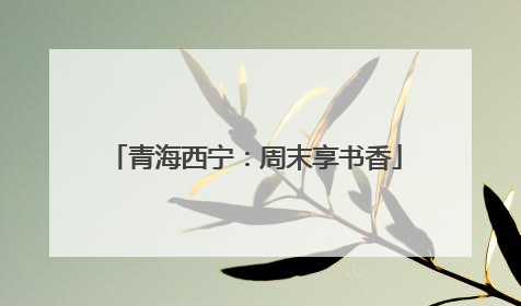 青海西宁：周末享书香