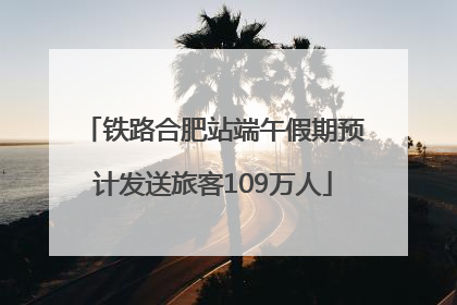 铁路合肥站端午假期预计发送旅客109万人