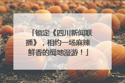 锁定《四川新闻联播》，相约一场麻辣鲜香的蜀地漫游！